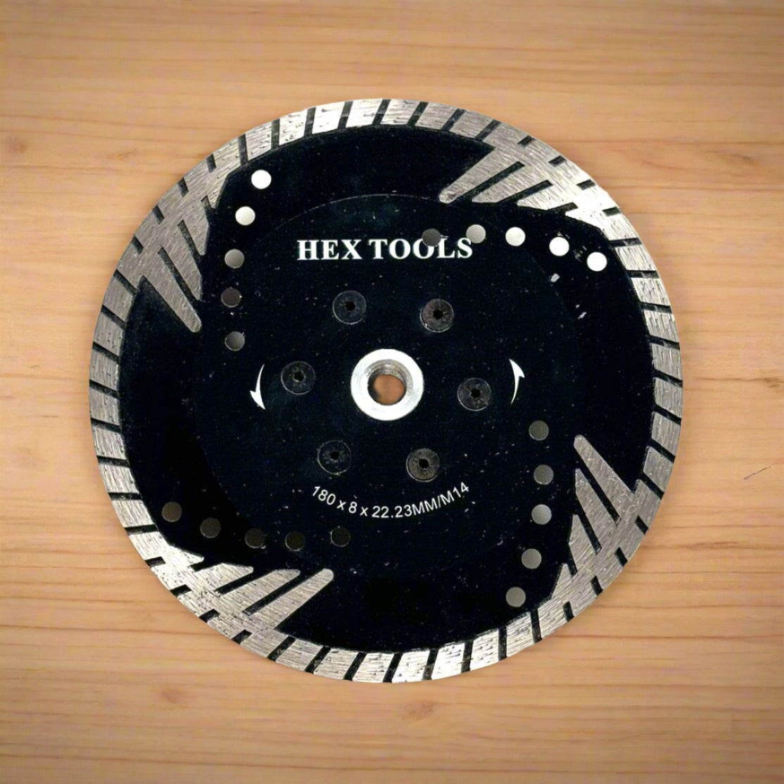 HEX 180mm (7") Tornado Diamond Flush (M14 Flange)Cutting  Blade