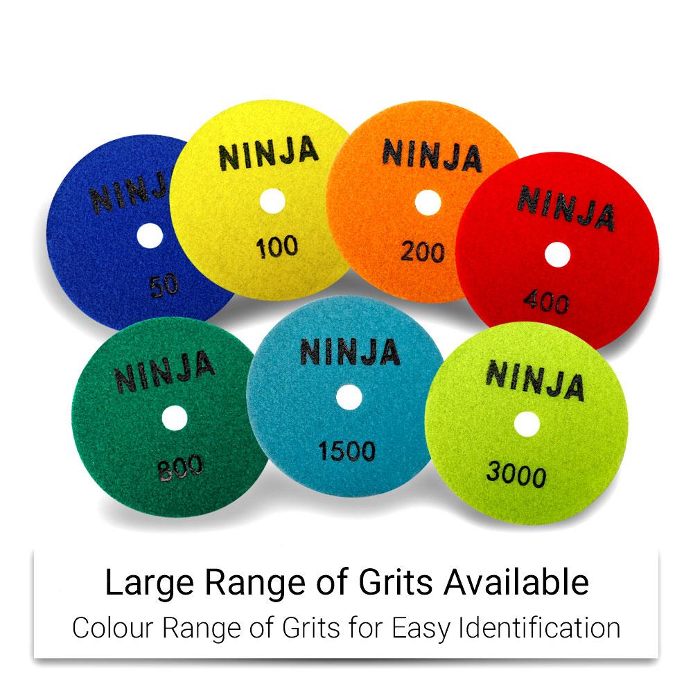 Ninja NDDP200 125mm (5") 200 Grit Wet & Dry Diamond Honeycomb Resin Polishing Pad